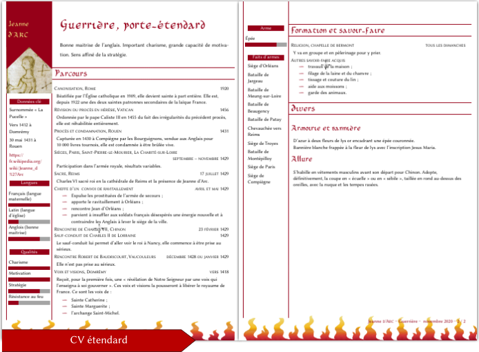 Curriculum Vitae (Resume, CV) étendard » Extensions