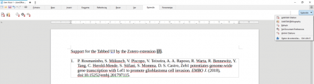 Screenshot for Unofficial Zotero LibreOffice Integration with Tabbed UI support