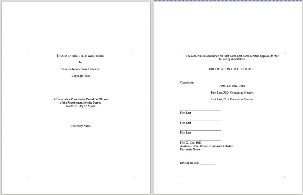 dissertation font format