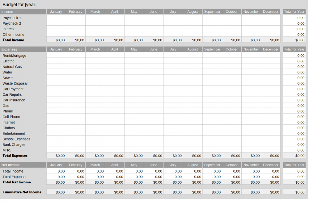 Personal Budget Template » Extensions