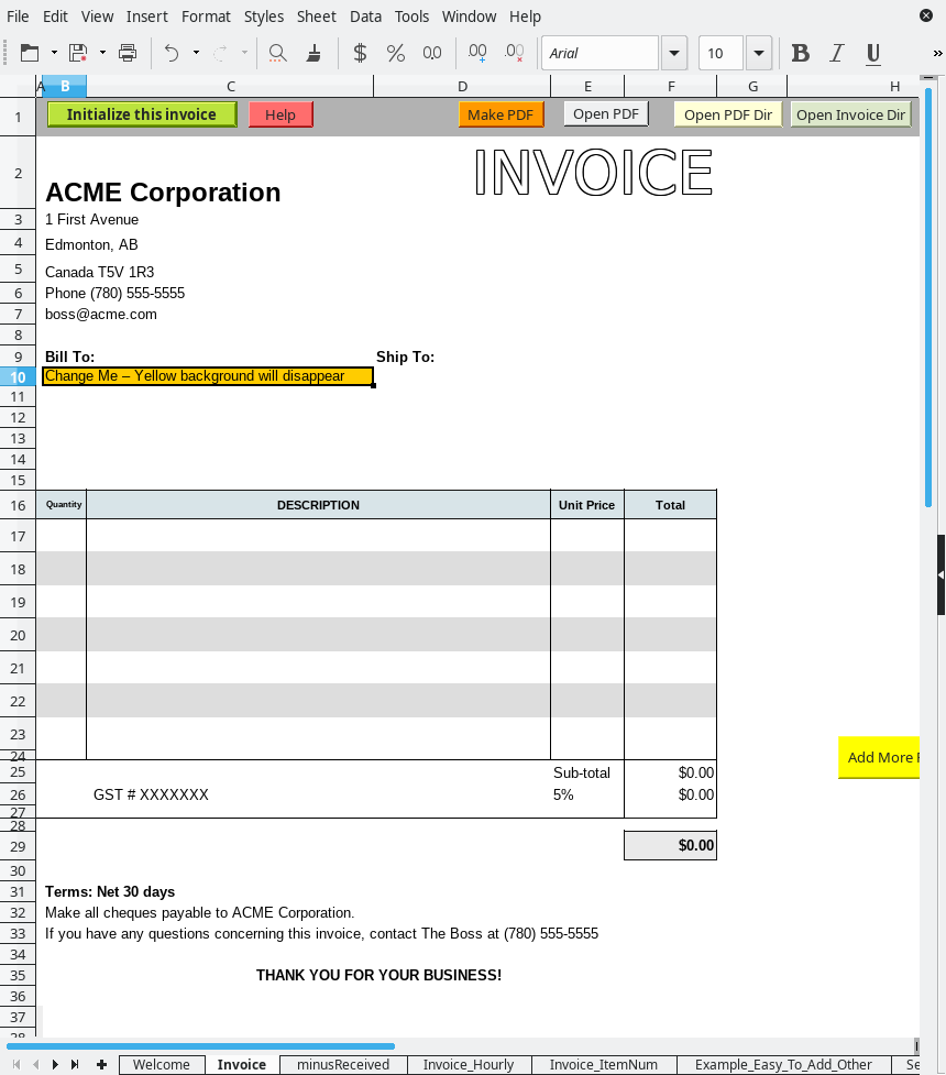 printable blank invoice template free libreoffice