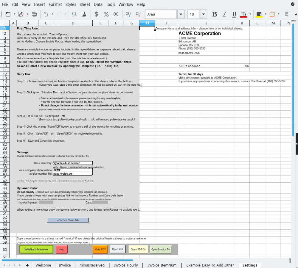 Libreoffice Invoice Template Parahyena com