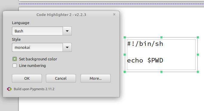 code highlighter dialog v4