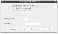 Screenshot for Formatting of All Math Formulas