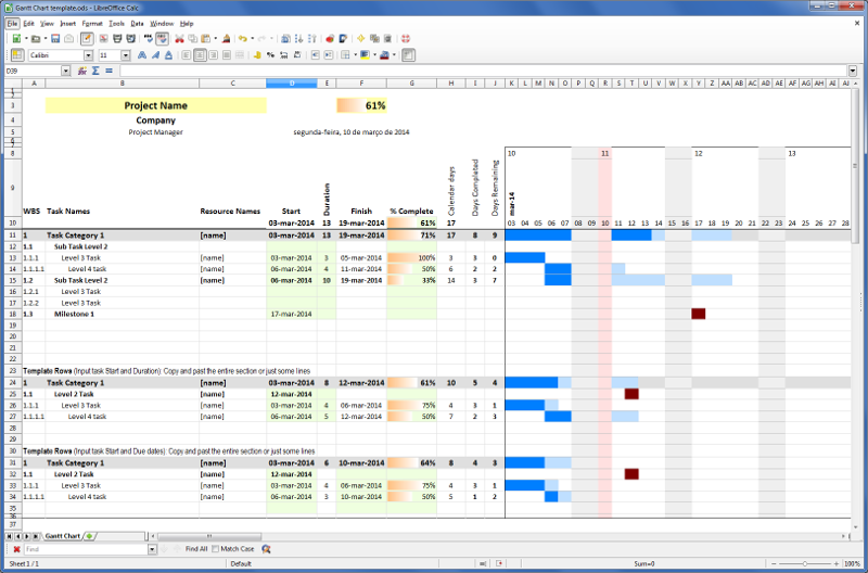 gantt chart excel 2007 template