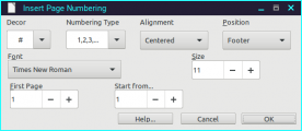 Screenshot for Page Numbering Addon