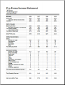 Screenshot for Proforma Balance Sheet