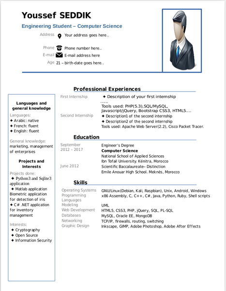 create a resume in libreoffice